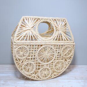 11.5" GOOD HART Matilda Jane STRAW BAG PURSE Cape Charles Handbag Beach Neutral